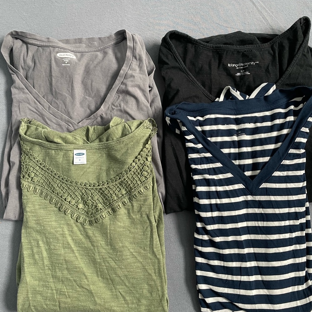 Bundle of 4 maternity cotton short sleeve shirts
